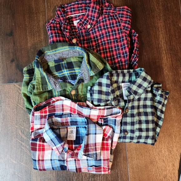 Boys lot of (4) button-down dress shirts so 12 months - Picture 1 of 9
